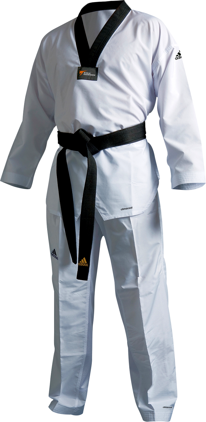 Dynamics Tae Kwon Do Uniform White with Black Collar Size 0000 