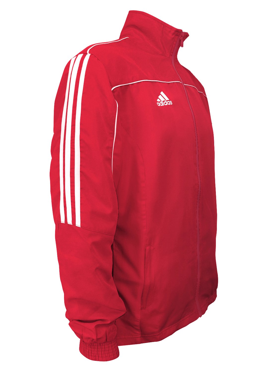 adidas Martial Arts 3-Stripes Light Tracksuit 100% Polyester Long Sleeve Jacket – Red/White