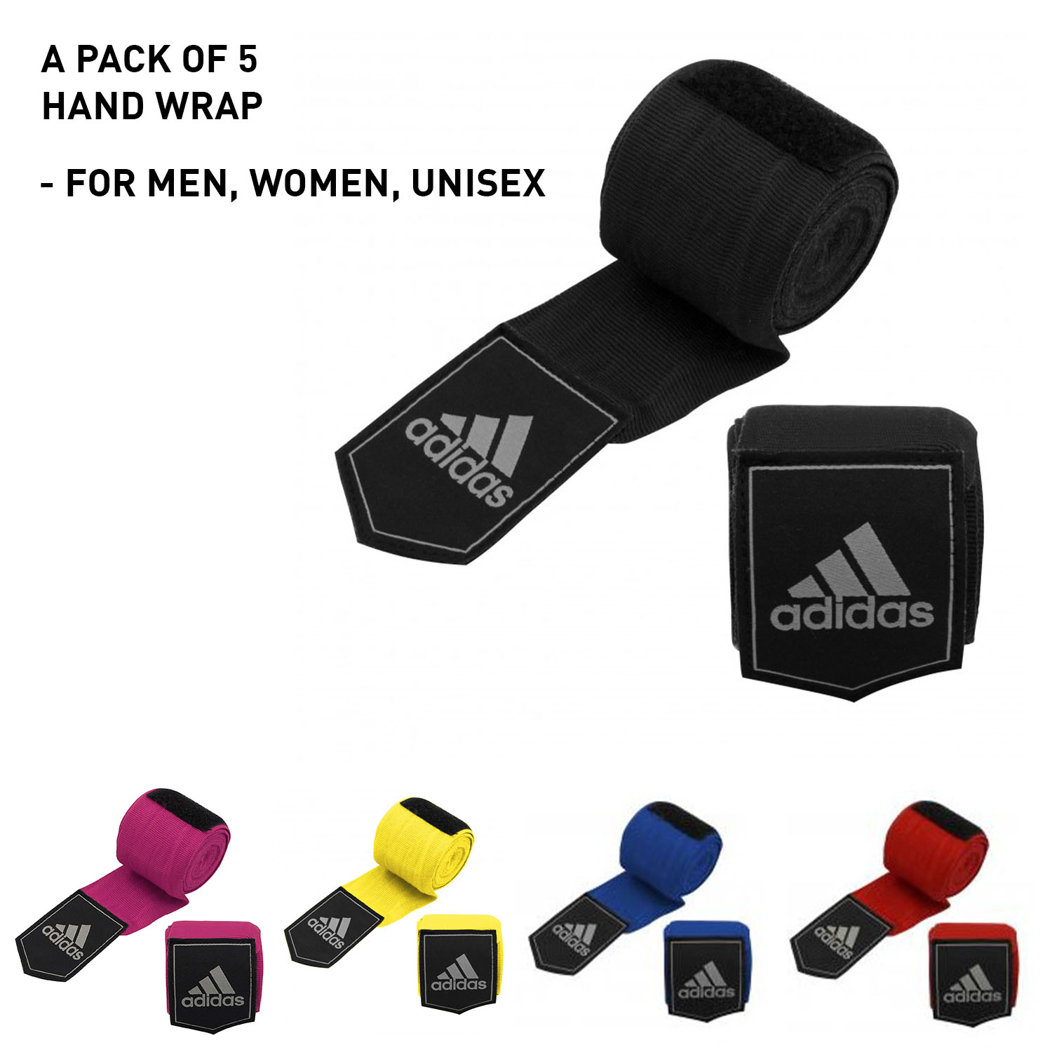 adidas Protective Boxing Hand Wraps – Pack of 5 pairs Bundle Deal